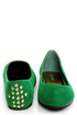 Bamboo Jump 32 Green Heel-Studded Pointed Flats