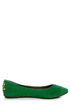 Bamboo Jump 32 Green Heel-Studded Pointed Flats