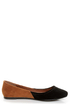 Bamboo Jump 38 Black and Tan Two-Tone Pointed Flats