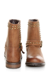 Bamboo Kacy 01 Chestnut Brown Studded Motorcycle Ankle Boots