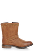 Bamboo Kacy 01 Chestnut Brown Studded Motorcycle Ankle Boots