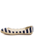 Bamboo Karri 09 Navy Canvas Striped Espadrille Flats