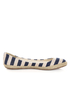Bamboo Karri 09 Navy Canvas Striped Espadrille Flats