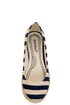 Bamboo Karri 09 Navy Canvas Striped Espadrille Flats