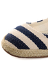 Bamboo Karri 09 Navy Canvas Striped Espadrille Flats