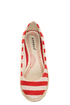 Bamboo Karri 09 Red Canvas Striped Espadrille Flats
