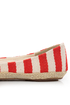 Bamboo Karri 09 Red Canvas Striped Espadrille Flats