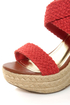 Bamboo Leanne 35 Coral Red Woven Espadrille Wedges