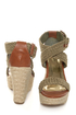 Bamboo Leanne 35 Olive Woven Espadrille Wedges