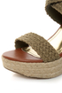 Bamboo Leanne 35 Olive Woven Espadrille Wedges