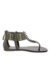 Bamboo Maniac 39 Grey Beaded Gladiator Sandals