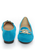 Bamboo Mansion 14 Turquoise Chain Smoking Slipper Flats