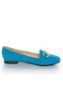Bamboo Mansion 14 Turquoise Chain Smoking Slipper Flats
