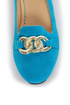 Bamboo Mansion 14 Turquoise Chain Smoking Slipper Flats