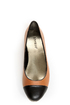 Bamboo Mansion 15 Chestnut Brown and Black Cap-Toe Flats