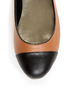 Bamboo Mansion 15 Chestnut Brown and Black Cap-Toe Flats