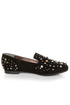 Bamboo Mansion 18 Black Studded Smoking Slipper Flats