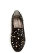 Bamboo Mansion 18 Black Studded Smoking Slipper Flats