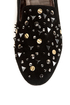 Bamboo Mansion 18 Black Studded Smoking Slipper Flats