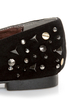 Bamboo Mansion 18 Black Studded Smoking Slipper Flats