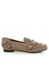 Bamboo Mansion 18 Taupe Studded Smoking Slipper Flats
