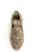 Bamboo Mansion 18 Taupe Studded Smoking Slipper Flats
