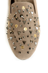 Bamboo Mansion 18 Taupe Studded Smoking Slipper Flats