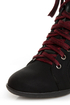 Bamboo Mariela 03 Black Lace-Up Wedge Sneakers