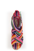 Bamboo Mirage 07 Fuchsia Rainbow Striped Wedge Sandals