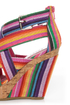 Bamboo Mirage 07 Fuchsia Rainbow Striped Wedge Sandals