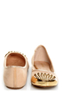 Bamboo Mirina 02 Nude Studded Metal Cap-Toe Ballet Flats