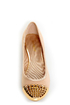 Bamboo Mirina 02 Nude Studded Metal Cap-Toe Ballet Flats