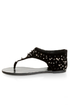 Bamboo Morris 25 Black Studded and Spiked Thong Sandals