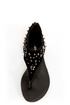 Bamboo Morris 25 Black Studded and Spiked Thong Sandals