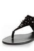 Bamboo Morris 25 Black Studded and Spiked Thong Sandals