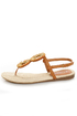 Bamboo Moxi 01 Chestnut Bead Circle Thong Sandals