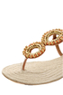 Bamboo Moxi 01 Chestnut Bead Circle Thong Sandals