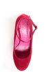 Bamboo Pamela 10 Red Ankle Strap Platform Wedges