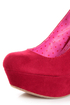 Bamboo Pamela 10 Red Ankle Strap Platform Wedges