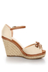 Bamboo Pinot 04 Beige Canvas Platform Espadrille Wedges