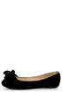Bamboo Poet 01 Black Velvet Toe Bow Ballet Flats