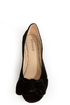 Bamboo Poet 01 Black Velvet Toe Bow Ballet Flats