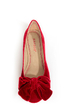 Bamboo Poet 01 Red Velvet Toe Bow Ballet Flats