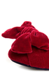 Bamboo Poet 01 Red Velvet Toe Bow Ballet Flats