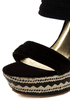 Bamboo Pompey 12 Black Pleated Cuff Platform Wedges
