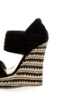 Bamboo Pompey 12 Black Pleated Cuff Platform Wedges