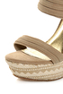 Bamboo Pompey 12 Natural Pleated Cuff Platform Wedges