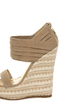 Bamboo Pompey 12 Natural Pleated Cuff Platform Wedges