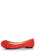 Bamboo Sami 10A Rust Orange Side Bow Ballet Flats