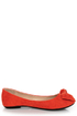 Bamboo Sami 10A Rust Orange Side Bow Ballet Flats